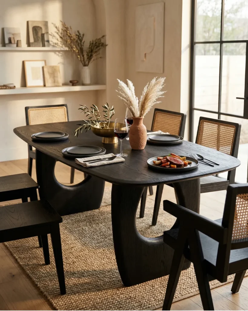Solid wood dining table for modern homes by ELVM Homes